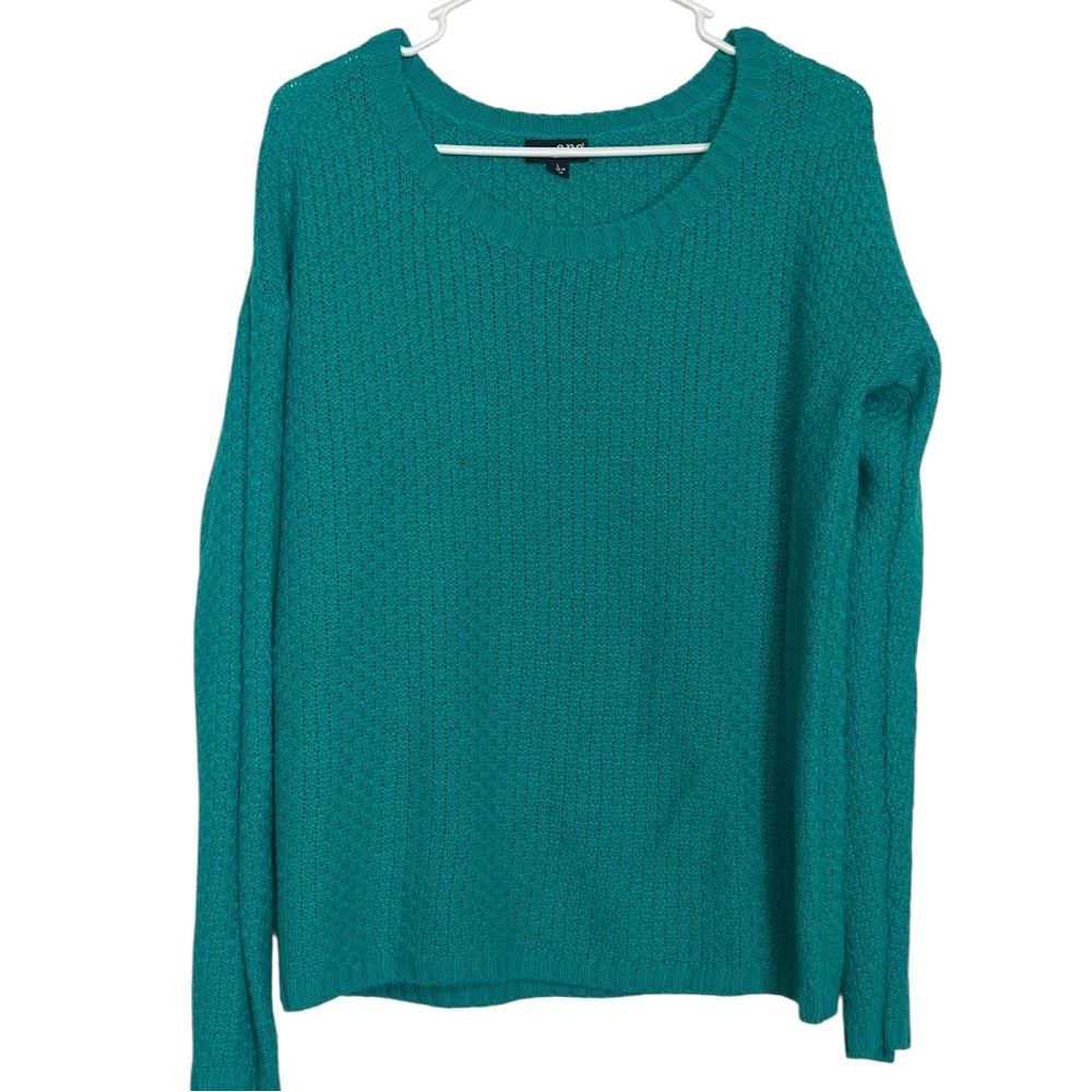 A.N.A A New Approach Teal Textured Knit Sweater Size Large - Picture 2 of 7